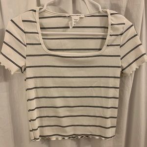 black and white striped crop top